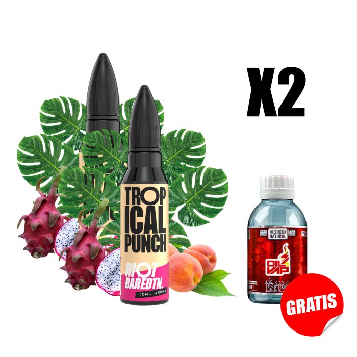 X2 LONGFILL AROMA RIOT - TROPICAL PUNCH 10ML + GLICERINA VEGETAL O4V 100ML