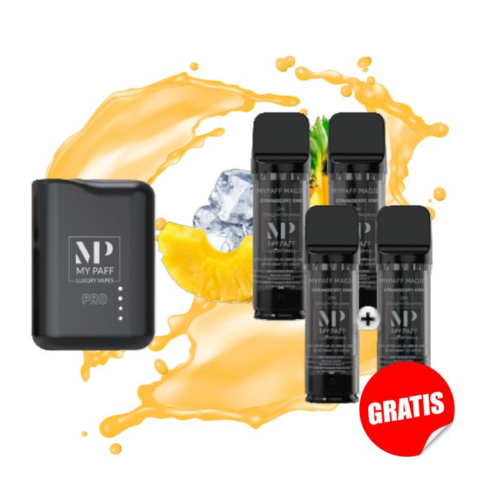 PACK MY PAFF PRO CAPSULA DESECHABLE 2ML - PINEAPPLE ICE x4 + BATERIA