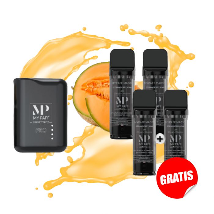 PACK MY PAFF PRO CAPSULA DESECHABLE 2ML - TRIPLE MELON x4 + BATERIA