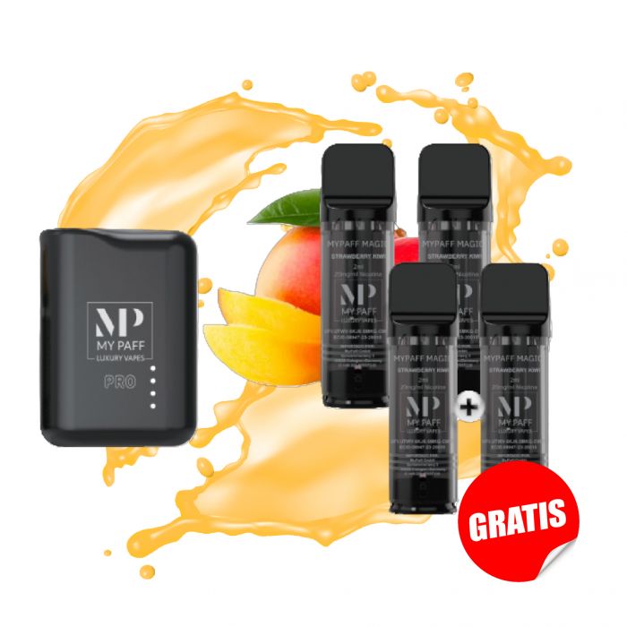 PACK MY PAFF PRO CAPSULA DESECHABLE 2ML - TRIPLE MANGO x4 + BATERIA