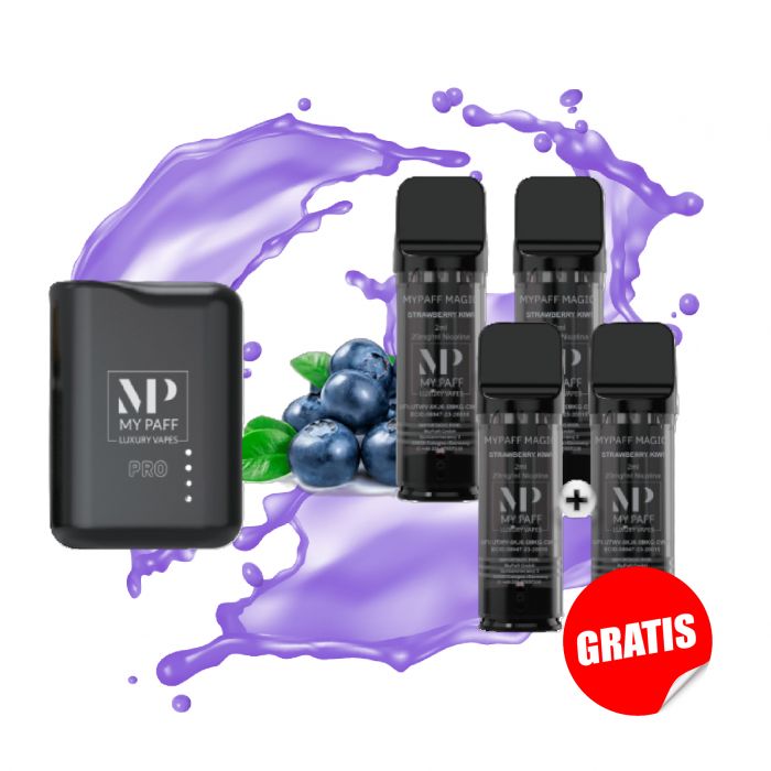 PACK MY PAFF PRO CAPSULA DESECHABLE 2ML - BLUEBERRY X4 + BATERIA