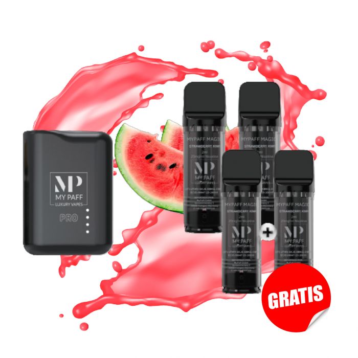 PACK MY PAFF PRO CAPSULA DESECHABLE 2ML - WATERMELON ICE x4 + BATERIA