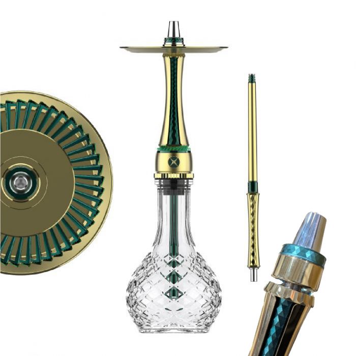 SHISHA MAXX HOOKAH ROYAL EMERALD GOLD