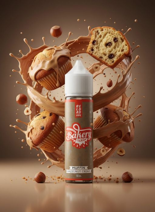 LONGFILL (AROMA) RELOAD - BAKERY DRIP - MUFFIN HAZELNUT CREAM (15/60ML)
