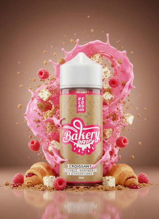 LONGFILL (AROMA) RELOAD - BAKERY DRIP - CROISSANT CRUMBLE RASPBERRY & CHEESECAKE (30/120ML)