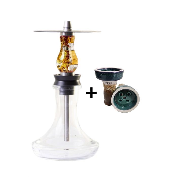 SHISHA MINI JOY HOOKAH NEW GOLD + CAZOLETA OTTO