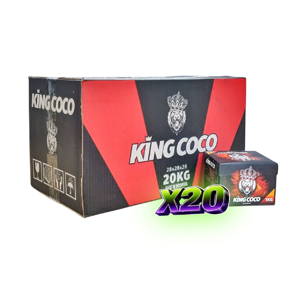 Master Coco Assorted MASTER BOX CARBON KING COCO 28X28X28MM X20 KG - En La Nube Shop